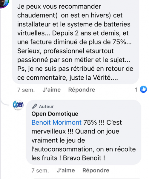 tarif électricité open domotique