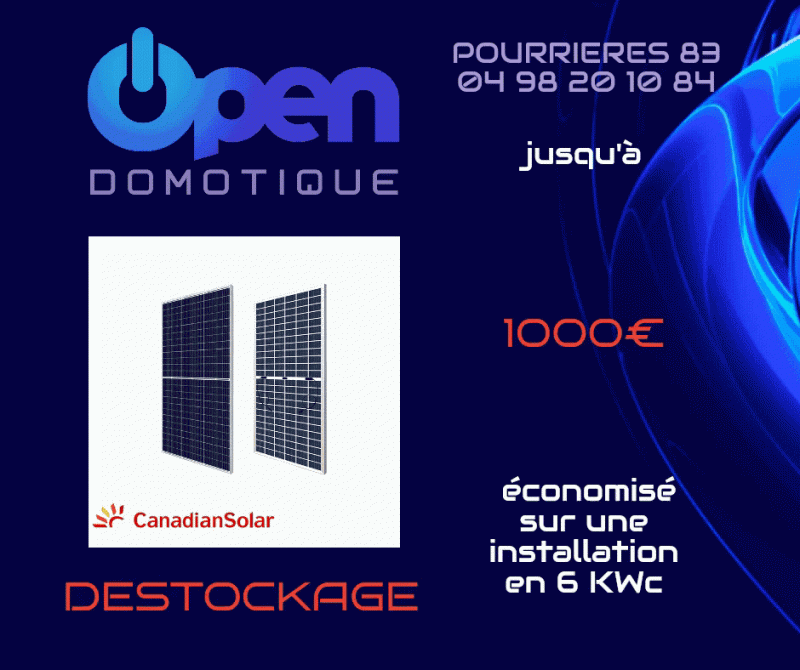 canadian solar photovoltaïque open domotique Pourrières et alentours