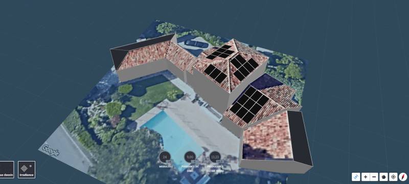 Installation de 9KWc avec 24 panneaux  photovoltaïques sur 4 pans de toiture à Saint MAximin dans le Var